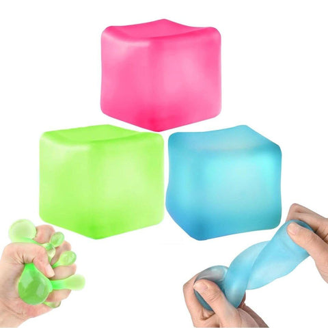 Mnamino Store Ice Cube Squishy Toy, Stress Balls, Fidget Cube Sensory for Autism ADHD, Squeeze Ball Stress Relief Toys, for Children and Adults Assorted Colors Packaging May Vary(1Relaxing Cube)