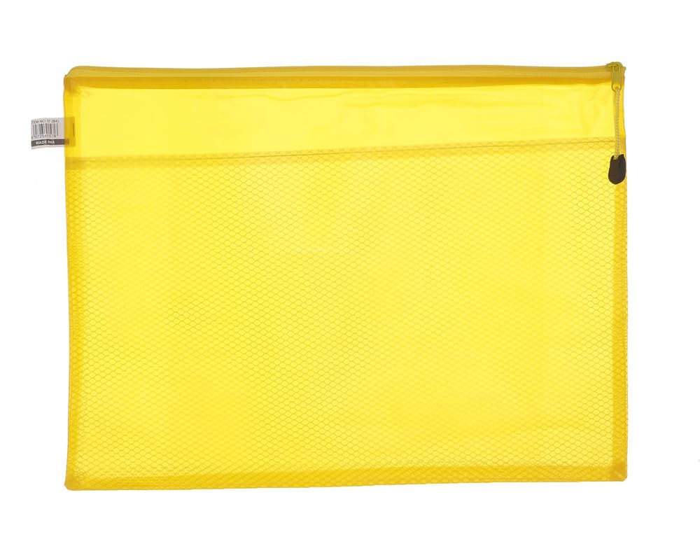 3A A3-1007 Plastic Zipper Paper Folder 30 * 42 cm 1 Piece - Yellow