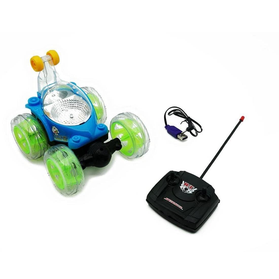 SMART ENTERPRISE Stunt Car Remote Control Car for Kids Unbreakable 360 Degree Rotating Toy Car with Lights with Music 4 Wheel Vehicles for Kids(Multicolor)
