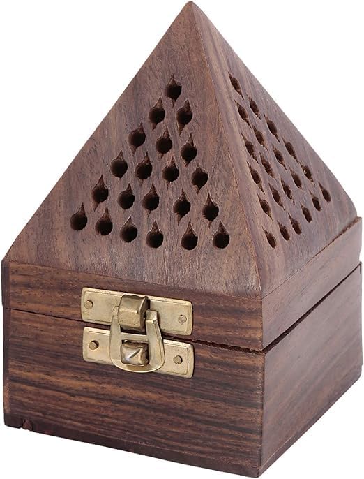 Handmade Wooden Incense Burner with Lid – Elegant Bakhoor Holder – Durable Design with Secure Locking Cover – Safe & Stylish Home Décor Piece