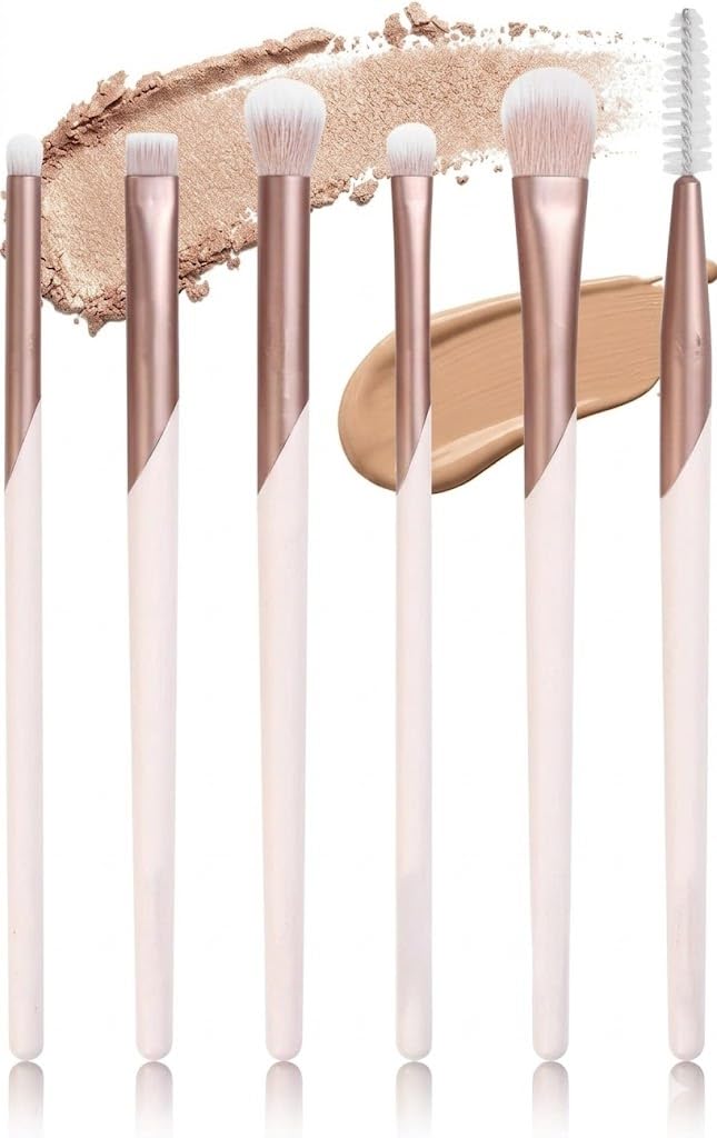 Eye Makeup Brush Kit, For Eyeshadow, Eyeliner, & Brow, Professional Eye - concealer Brush Set, Eco-Friendly Makeup Tools, Synthetic Bristles, Cruelty Free & Vegan, 6 Piece -RANDOM COLOR