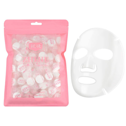 Compressed Facial Mask, 100 Pcs Disposable Sheet Skin Care Sheet Beauty DIY Compressed Mask, Skin Care Face Sheet Facial Paper Natural Cotton Wrapped Paper