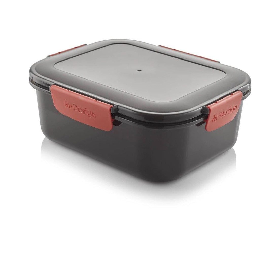 M_Design School Lunch Box - First Time at Hijazi! Healthy Plastic PP5 Microwave, Dishwasher & Freezer Safe - 2.3 Liter Capacity with Compartments