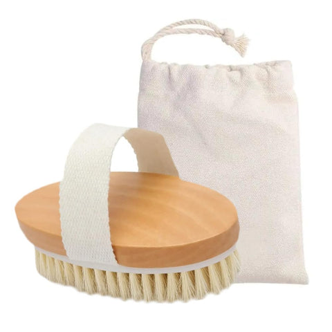 Dry Body Brush with Natural Vegetable Bristles in Tampico Exfoliating Removes Cellulite Dead Skin and Promotes Lymphatic Drainage, Circulation Scrub and Dry Brushing Davilis®