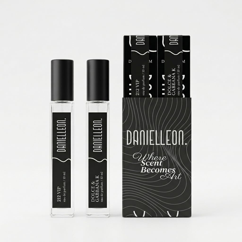 Daniel Leon Men's Perfume Set 2 x 10ml - 212 VIP & D&G the K Inspired Fragrance Duo - Long Lasting Eau de Parfum for Men - Mini Travel Size Pocket Perfume Gift Set