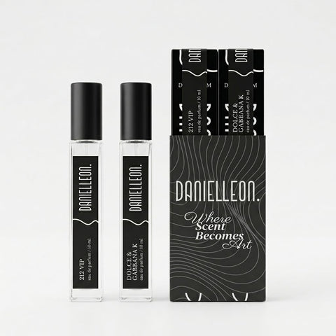 Daniel Leon Men's Perfume Set 2 x 10ml - 212 VIP & D&G the K Inspired Fragrance Duo - Long Lasting Eau de Parfum for Men - Mini Travel Size Pocket Perfume Gift Set