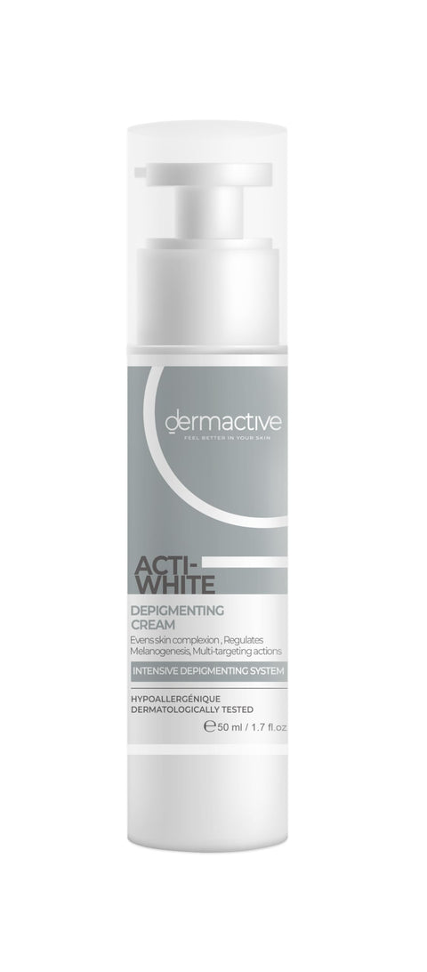 DERMACTIVE Acti‑White Depigmenting Cream – 50ml Anti-Brown Spots, Brighten Skin, Even Skin Tone, Smooth Radiance All Skin Types, Sensitive Skin, Day and Night Use.