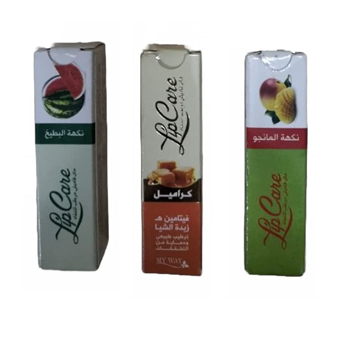 My Way Lip Care - Lip Balm - 3 pieces - Caramel , Mango and Watermelon