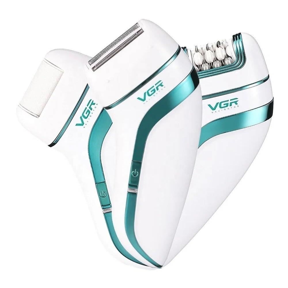 V-731 Epilator Advanced Hair Removal Experience with Advanced Technologies and Interchangeable Heads, LED Light for Precise Removal, Multiple Speed Settings, Wet & Dry