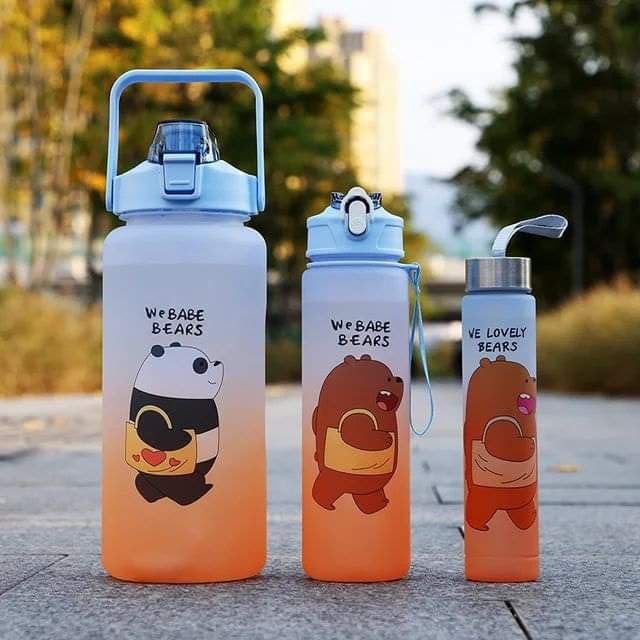Plan A Digital Water Bottle Set 3 in 1 Jumbo Bottle Set 2 Liter Bottle 1 Liter Easy Carry Half Liter Bottle Stainless Lid Multi Use