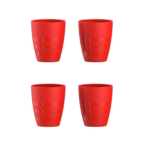 M-Design Eden™ Small Cup 330 ml - Pack of 4 - BPA Free, Microwave Safe, Dishwasher Safe, Food Safe - Red