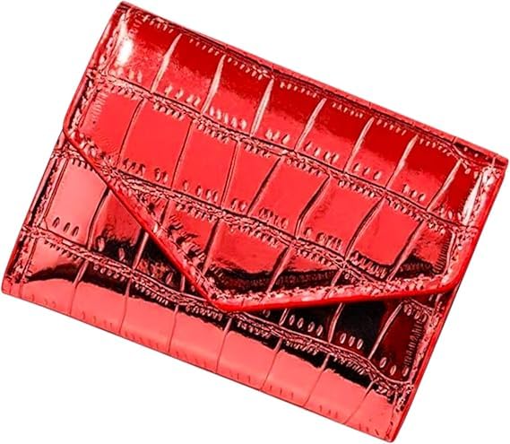 Stylish Glitter Leather Wallet for Women, Compact and Light Design for Managing Money and Cards in a Fashionable and Organized Way, Perfect for All Your Occasions (Red)