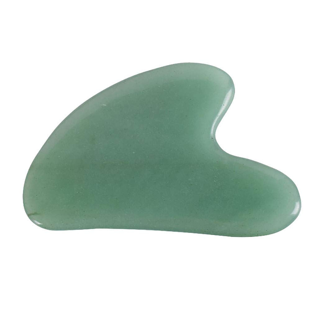 GUA SHA Facial Tool, Scraping Massage Tool, Natural Jade Stone for Face Lifting and Tightening, Decrease Puffiness Anti-Wrinkles and Tightens Skin with Rejuvenation (Green)