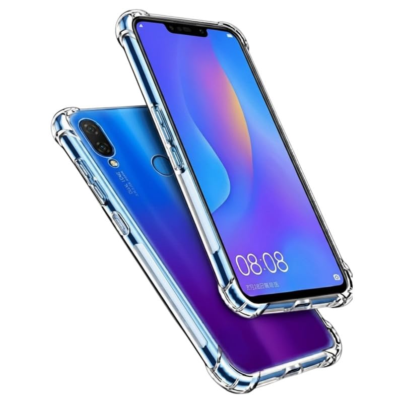 Clear Gorilla Shockproof Case for Huawei Y7 Prime 2019, Flexible TPU Cover with Frame Camera Protection Anti Scratch Bumper Edges, Compatibility Y7 Prime 2019.