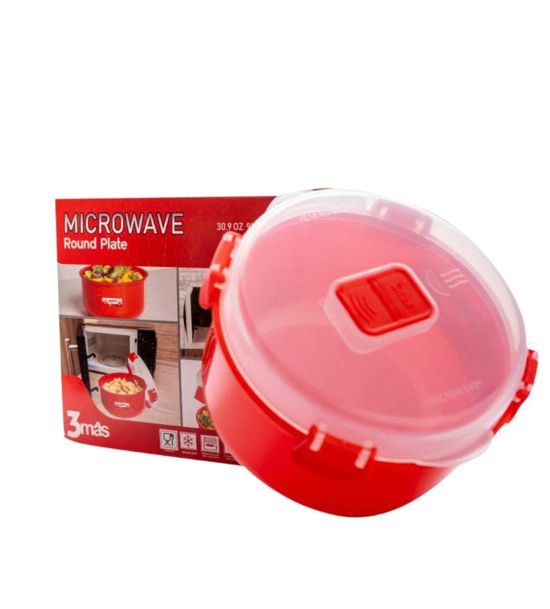 Bubbles microwave dish - red