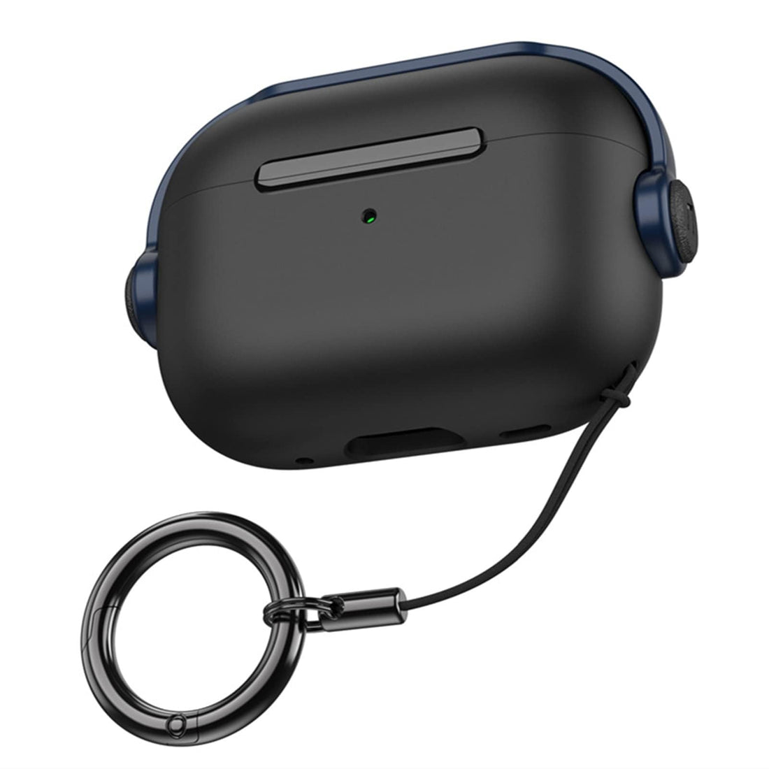Dl3 Mobilak Case for Airpods Pro 2 Protective Case [With Closure Lid] [Front LED Visible] [With Wrist Strap] Skin Case Compatible with 2022 Airpods Pro 2nd Generation (Black Blue)