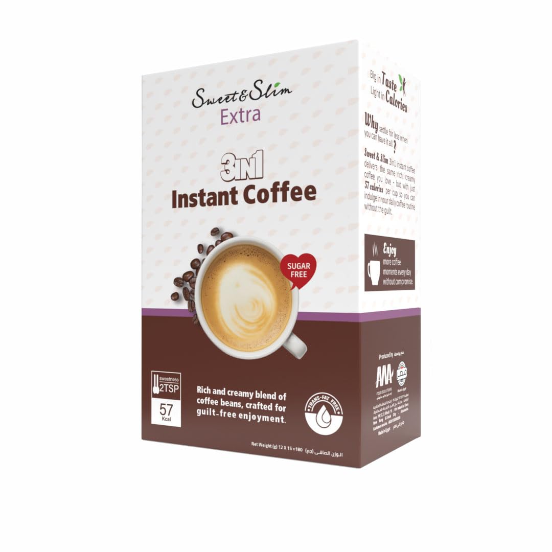 Sweet & Slim 3in1 Instant Coffee Sugar Free - Extra Box (12 Sachets)