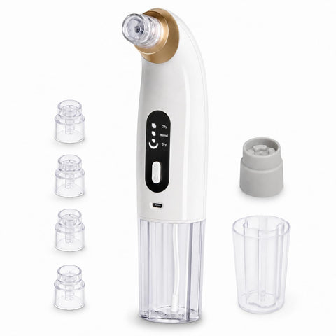 Blackhead Remover Micro Bubble Pore Vacuum Cleaner, Water Cycle Face Cleanser with 3 Suction Modes and 6 Suction Probes, White