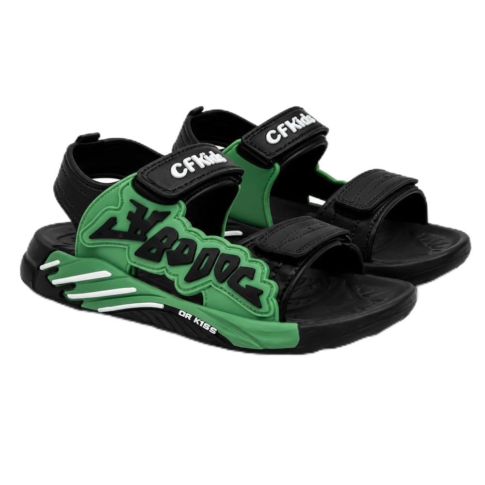 Kids Sport Sandals with Latches Straps, Soft Silicone Upper & Durable Rubber Sole, Lightweight Anti-Slip Sole