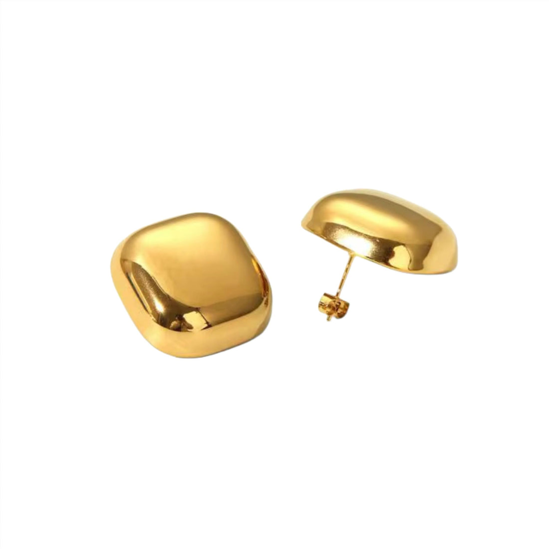 Stainless Steel Gold Color Simple Geometric Square Earrings Stud for Women Wedding Fashion Jewelry Party Women Gift
