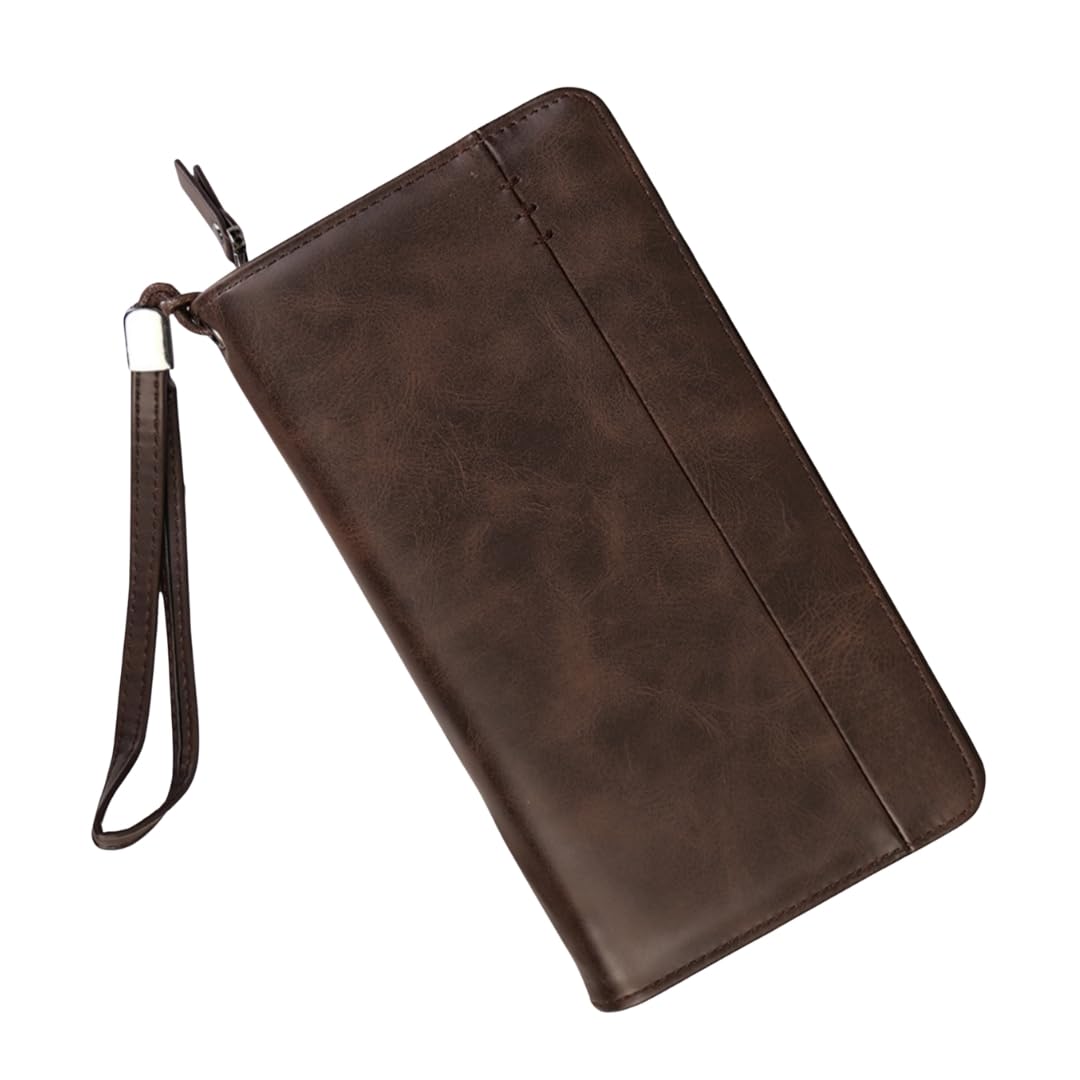 Best Selling Business Men Wallet - Men's Leather Long Card Organizer Handbag (Brown)