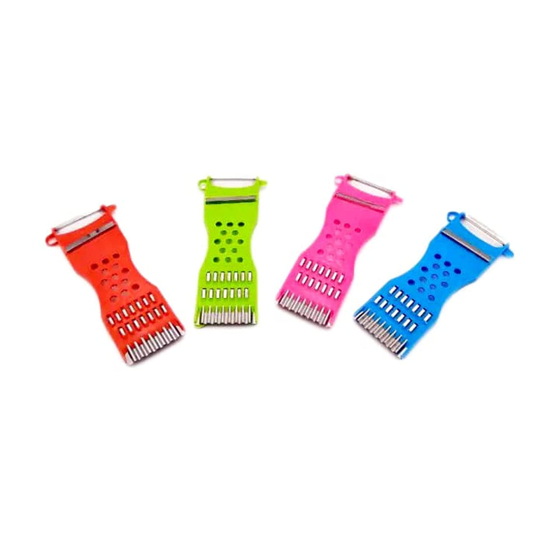 Generic 3 in 1 Peeler, Pickle and Potato Slicer with Stainless Steel Blades (Multicolour)