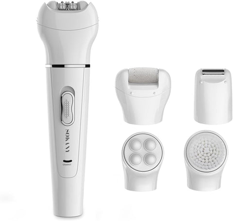 Hair Remover Machine 5 in 1 Rechargeable Epilator for Women, Body and Face Kit, Facial Cleansing Brush, Callus Remover, Face Massager, SK-311