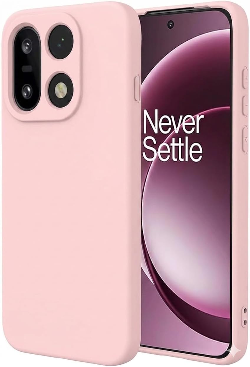 Liquid Silicone Case Compatible with OnePlus 15, Full Camera Protection with Soft Microfiber Lining, Durable Shockproof Anti-Scratch Cover (Dark Pink)