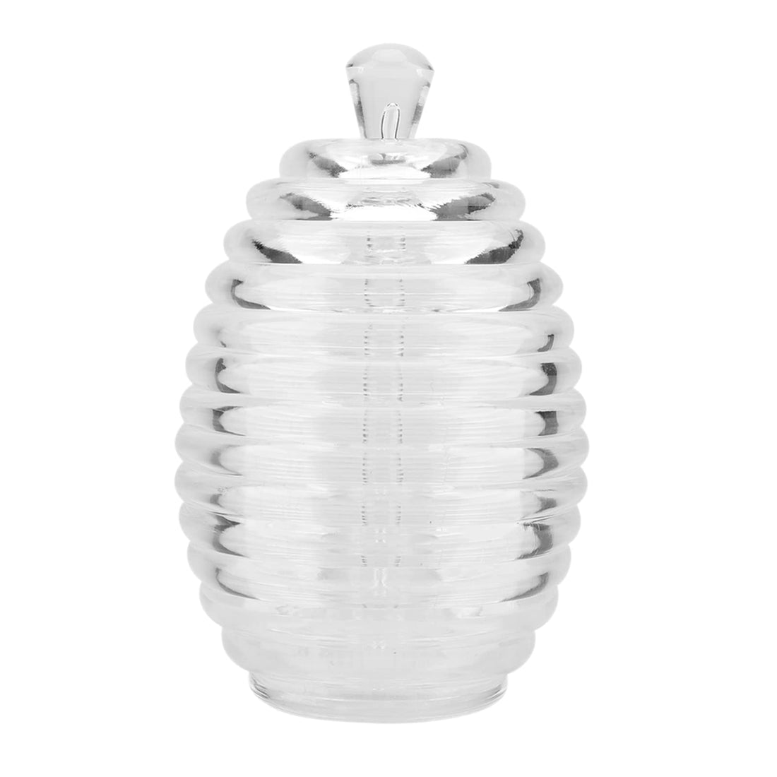 FTVOGUE 265ml Transparent Beehive-shaped Honey Jar with Dipper and Lid for Storing and Dispensing Honey