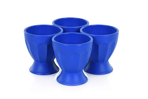 Mintra Home Unbreakable Cups and Tumblers 4pk (Bold Collection) (Dark Blue, Cup 65ml (2oz)), egg cup for hard boiled eggs, soft boiled eggs, egg stand holder, shot glass