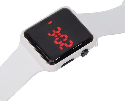 Digital Dial Waterproof Stylish Wrist Smart Watch LED Band for Kids, Birthday Return Gift, Toys, Colorful for Boys & Girls, Age 2 to 12 Years (White)