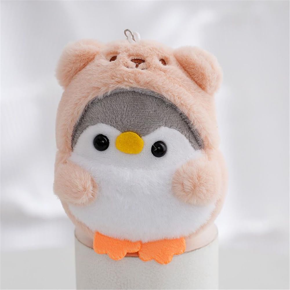 Kawaii penguin disguised as a bear, Surprise Vinyl Figure, Pigento Neon, Colorful Plush Doll Set, Lovely Cartoon Design – Similar to Big into energy plush (PINK)