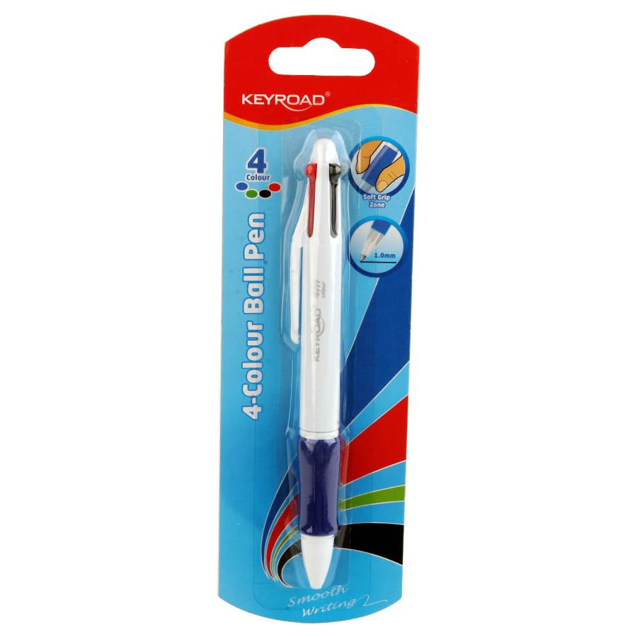 keyroad Ballpoint Pen gel w rubber 0.7mm, 4 colors Model KR972312