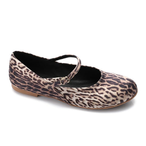 Mr Joe Leopard Print Mary Jane Flats Ballerina 3015