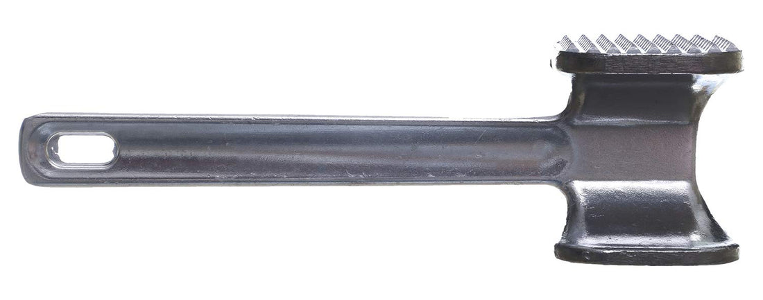 Aluminium meat tenderizing hammer, silver