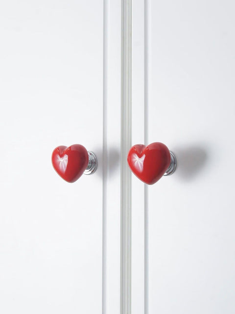 Heart Shaped Drawer Handles, Ceramic Heart Cabinet Knob, 2 Pieces - Drawer Knobs and Cabinets for Kids, Modern Decor for Bedrooms and Kitchens - Easy to Install Multicolor