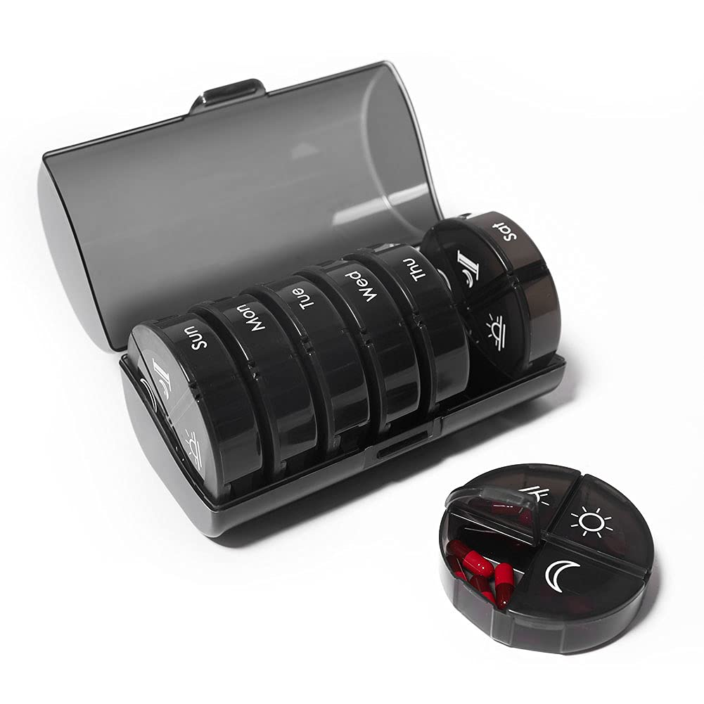 Weekly Pill Organizer 7 Day 4 Times a Day, Large Daily Pill Cases for Pills/Fish Oil/Vitamin/Supplements