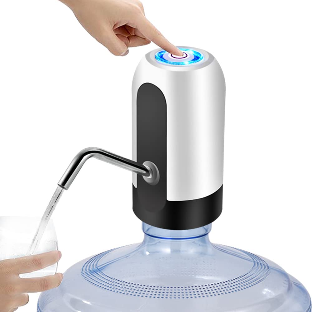 LELYFIT Electric Water Bottle Pump, USB Charging Automatic Drinking Water Pump, Universal 3-5 Gallon Portable Water Bottle Dispenser for Home Kitchen Office Camping