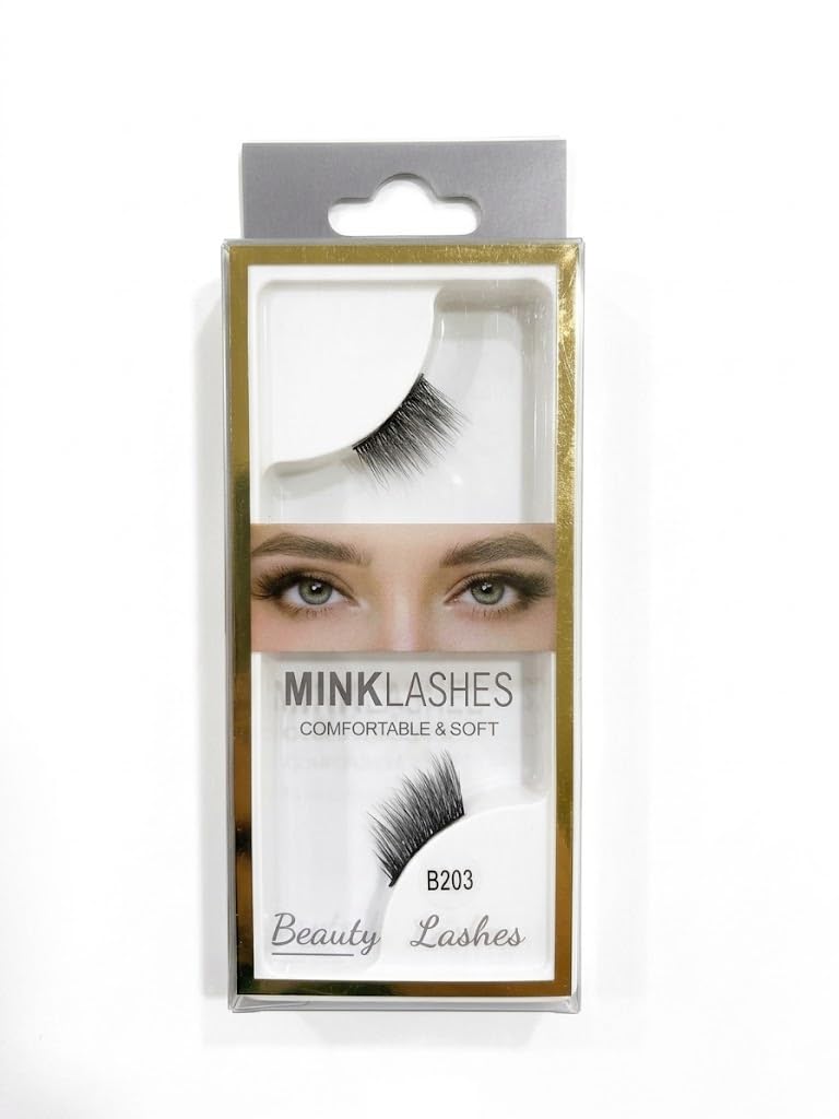 1 PAIRS 3D HALF Faux Mink False lashes | Reusable Lightweight & Natural Looking HALF Eye Makeup Look (N-203)