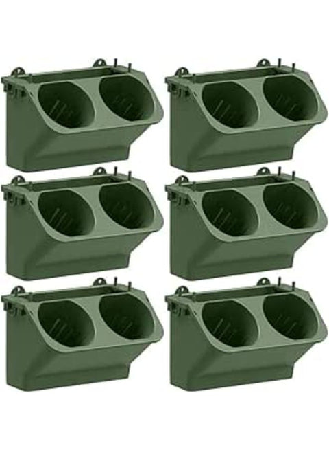 Hilai Wall Planting Pot,6pcs Hanging Planting Grow, Vertical Garden Planter Wall Pocket Self Watering Flower Pot Wall-mounted Holder Dark Green for Indoor Outdoor