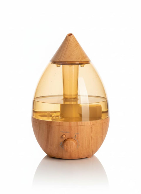 Steam Diffuser, Humidifier, Electric Perfume Diffuser, Water Drop Design (Wood, 2.5L)