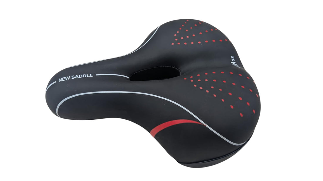 Generic Bicycle Seat - Wide Comfortable Memory Foam - Unique Design For Comfort While Riding And Fits All Bikes - Double Zipper - Shock Absorbs Bumps