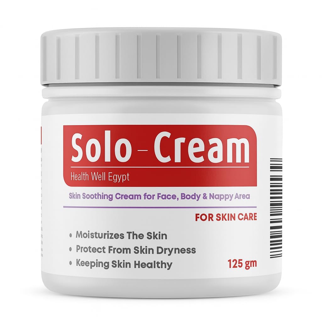 Solo-Cream Protective Soothing Cream for Baby & Adult Skin – With Zinc Oxide, Aloe Vera, Olive Oil & Vitamin E – Helps Soothe, Protect & Moisturize Dry or Irritated Skin – (125 gm)