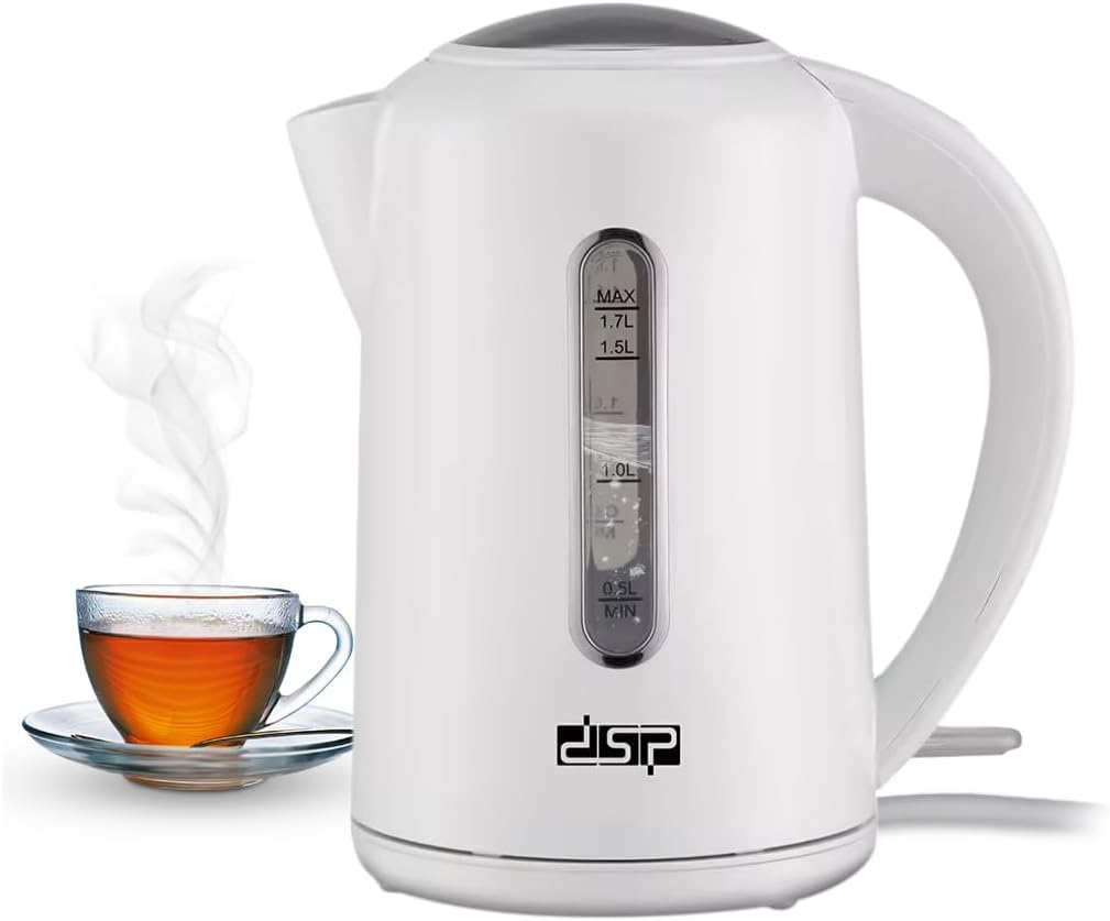DSP Electric Kettle - Fast Boil, Automatic Shut-Off, Boil-Dry Protection, LED Indicator Light, Stainless Steel Water Boiler (KK1112, 1.7 L)