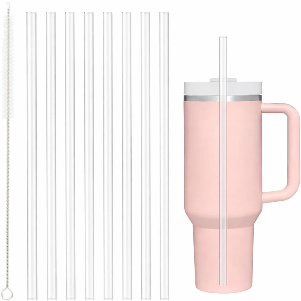 OVA Transparent Heat-Resistant Plastic Straw, Durable Reusable Drinking Straw for Hot & Cold Beverages, Smooth Clear Straw for Juice, Coffee, Tea, Smoothies, Home, Party & Restaurant Use (15)