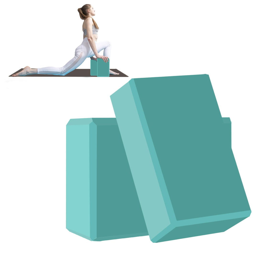 Yoga Block - Unsupported Latex Eva foam - Soft non slip surface with bevel for yoga, pilates, meditation - Yoga accessories for stability, balance and deep stretching