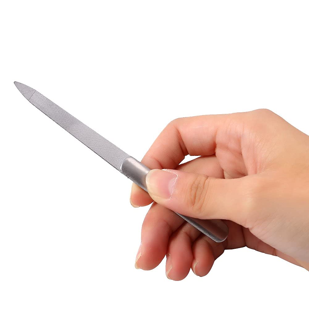 Stainless Steel Nail File,Skin-Friendly And Harmless Stainless Steel Nail File, Nail Tool Nail File, Concave Design for Home Salon Shop
