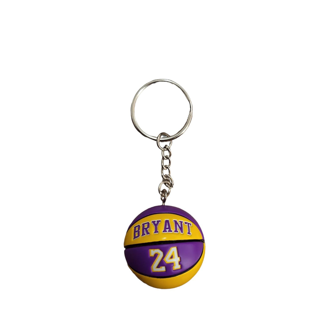 K.DOT Basketball Keychain and Bag Ornament, Color Purple and Yellow, Bryant 24