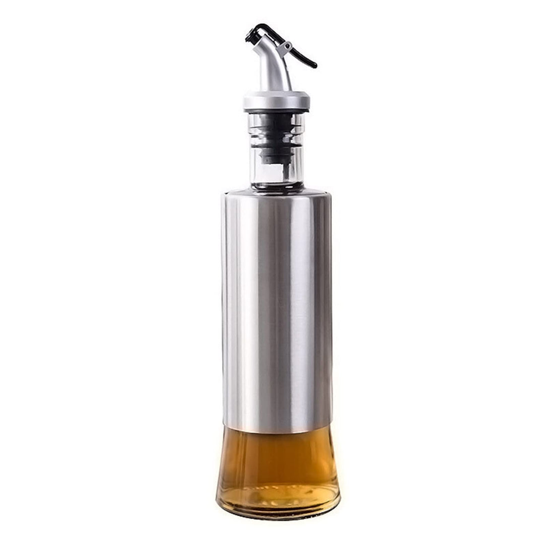 Olive Oil Dispenser Bottle - 17 Oz Glass Oil Bottle for Kitchen, Soy Sauce Dispenser for BBQ, Salad, Kitchen Baking, Roasting, Frying