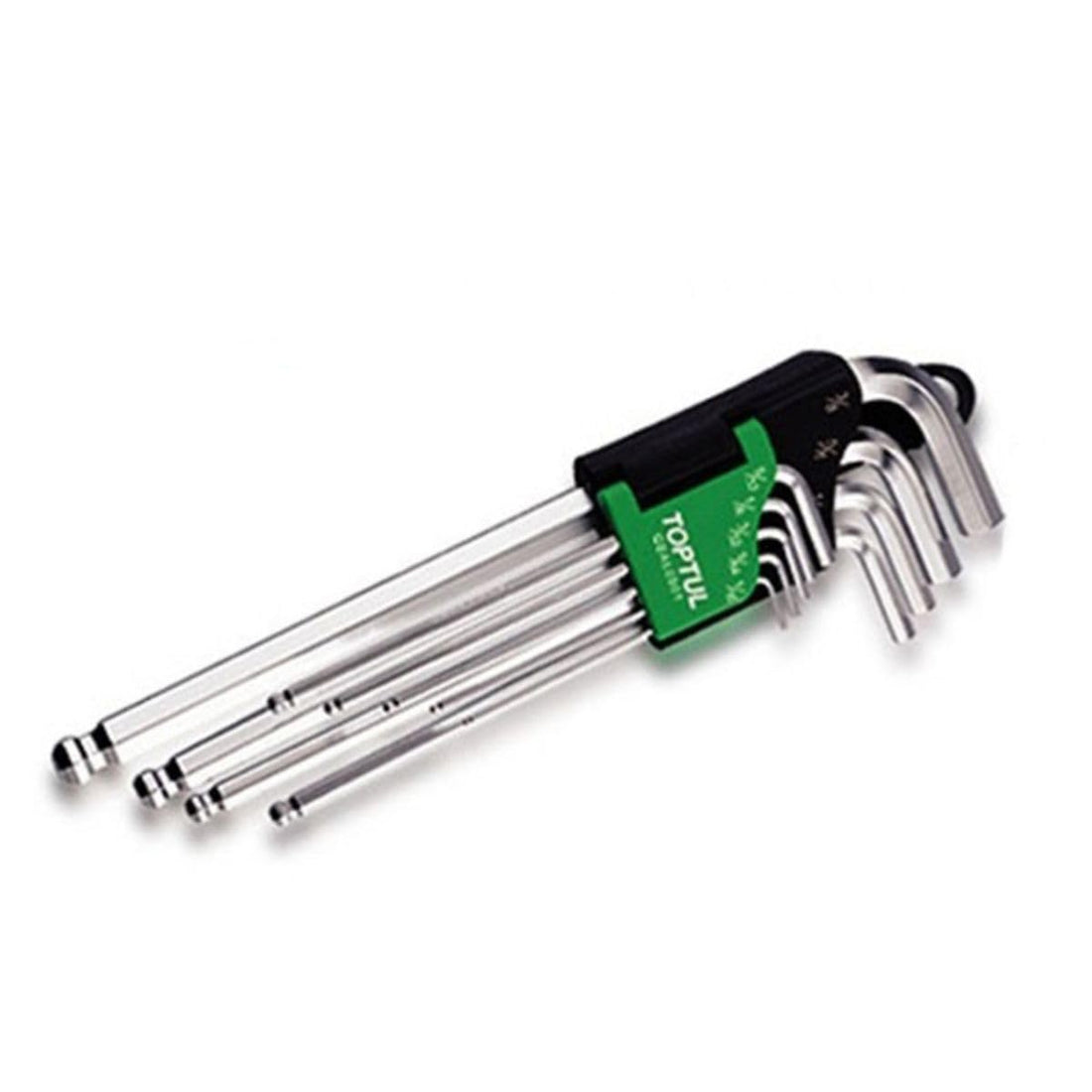 Hexagonal Allen Wrench Set HEX TOPTUL 9 Pieces 3/32 1/8 5/32 3/16 1/4 5/16 3/8 Inch Long